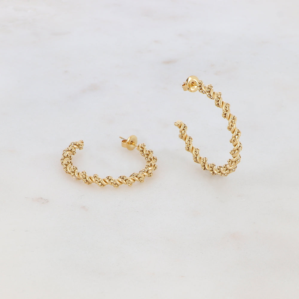 Créoles à puce torsadées (3.5CM)