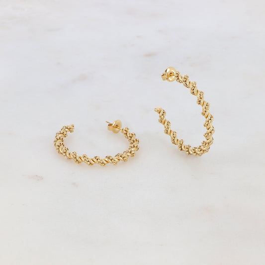 Créoles à puce torsadées (3.5CM)