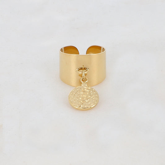 Bague pampille ronde avec serpent