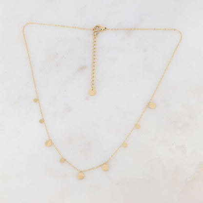 Collier doré orné de pampilles rondes 39+5 cm