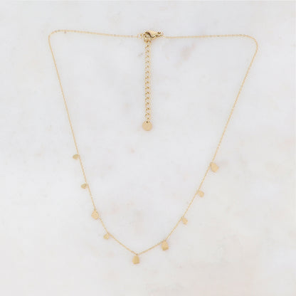 Collier doré orné de pampilles géométriques 39+5 cm