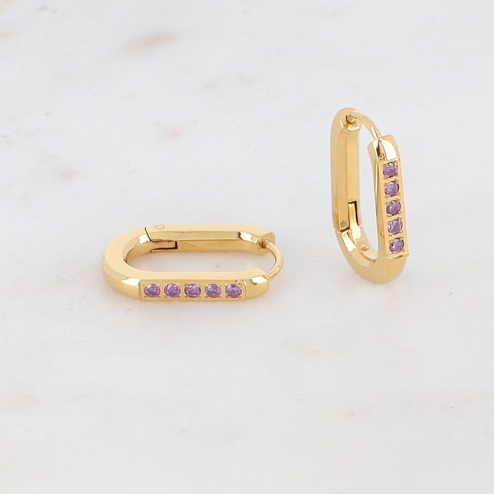 Créoles avec strass 1,2 X 2 CM