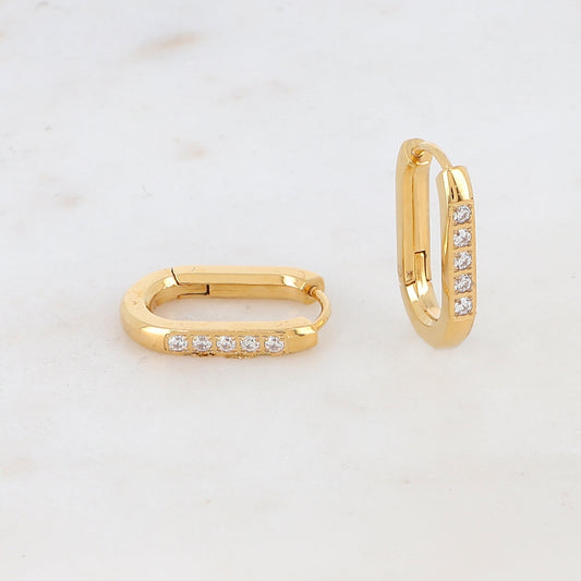Créoles avec strass 1,2 X 2 CM