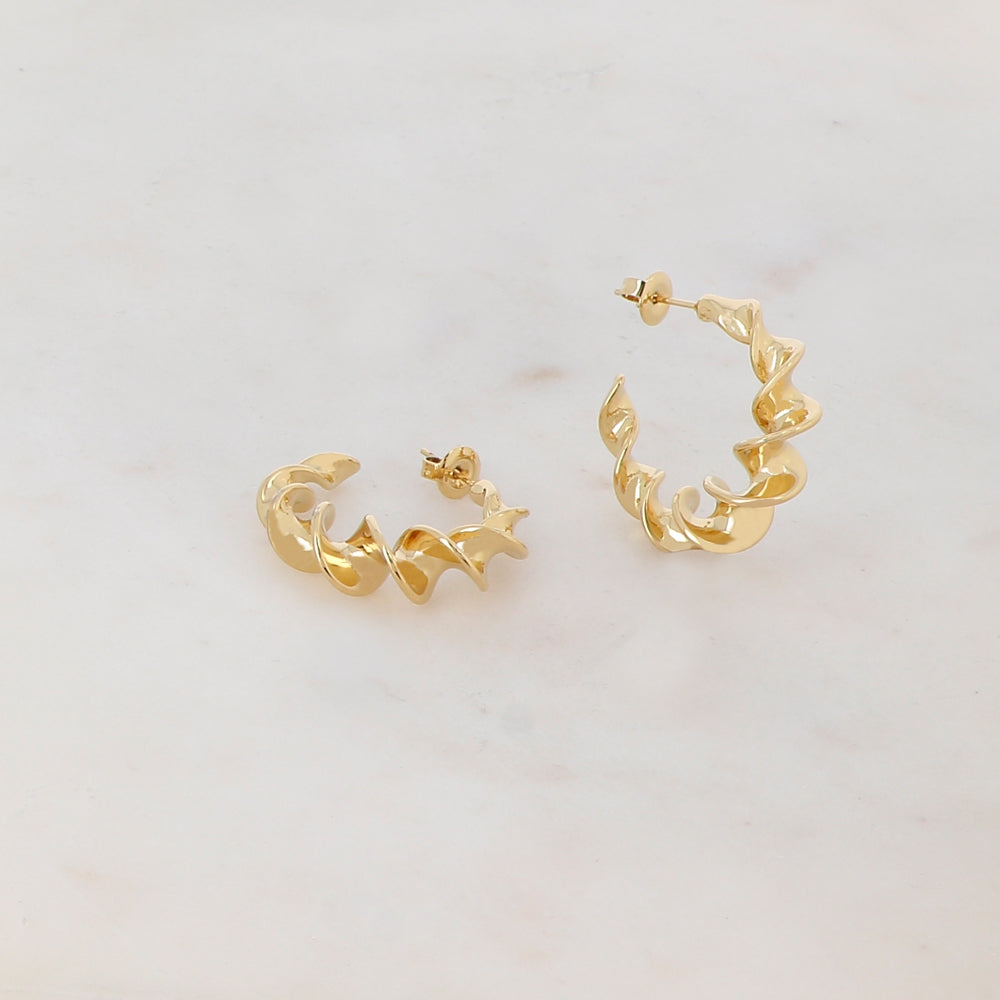 Créoles à puce ondulées (3CM)