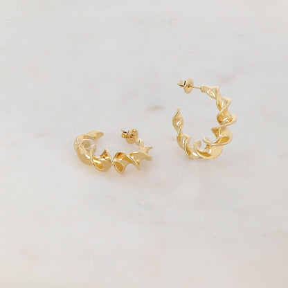 Créoles à puce ondulées (3CM)