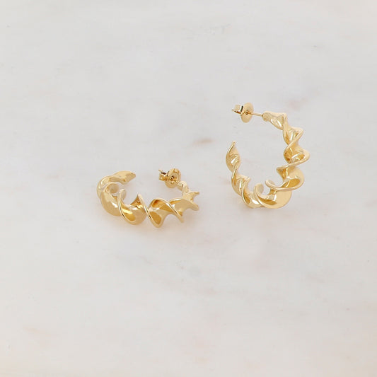 Créoles à puce ondulées (3CM)