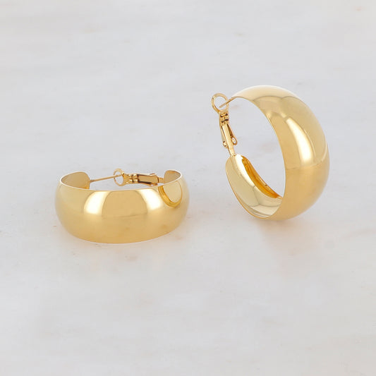 Créoles fines et lisses avec effet miroir (3.5CM)