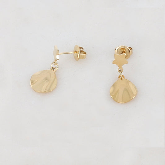 B.O à puce avec étoile et pièce ondulée 1 x 2,1 cm.