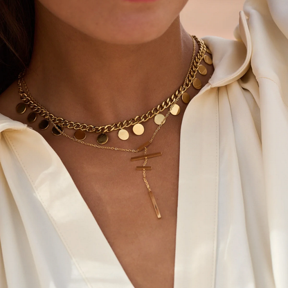 Collier doré avec 4 barres 38+7 cm