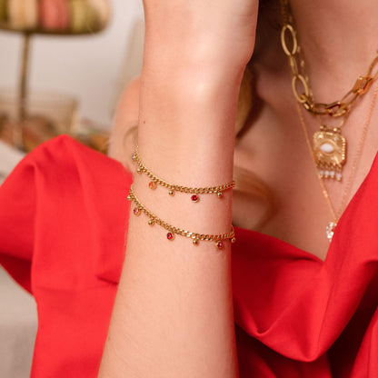 Bracelet en maille avec strass