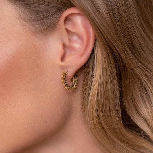Créoles avec strass Diamètre: 2,1 cm
