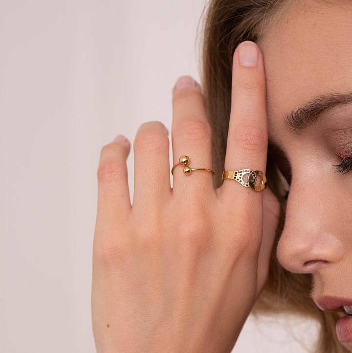Bague avec 2 boules