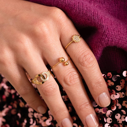 Bague avec 2 boules