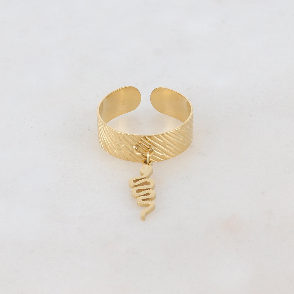 Bague pampille serpent avec style rayé