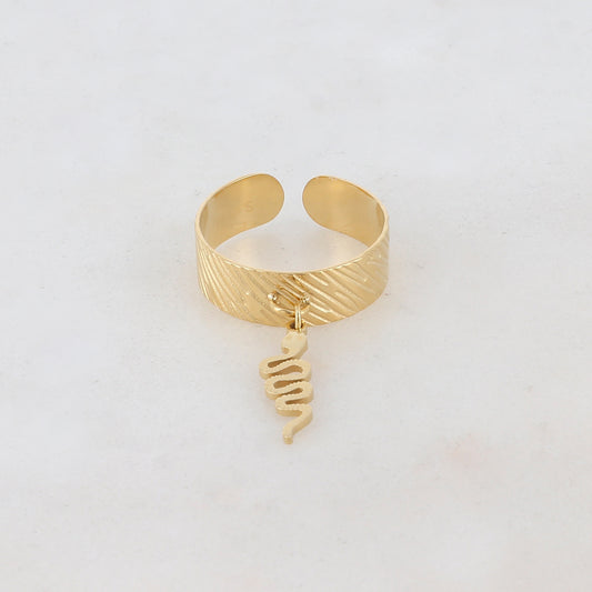Bague pampille serpent avec style rayé