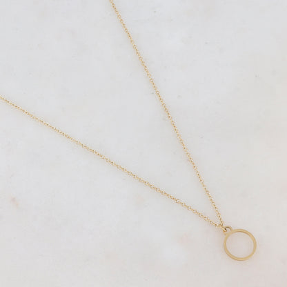 Collier avec pendentif anneau doré 41+5 cm