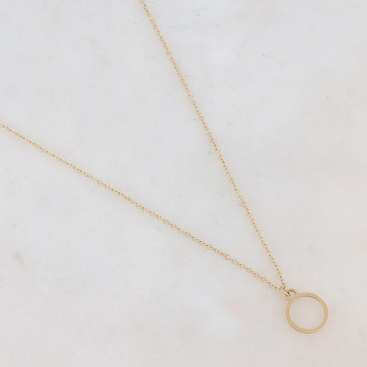 Collier avec pendentif anneau doré 41+5 cm