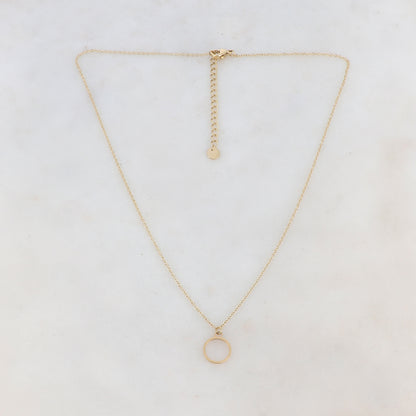 Collier avec pendentif anneau doré 41+5 cm