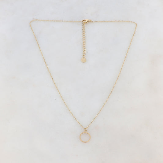 Collier avec pendentif anneau doré 41+5 cm