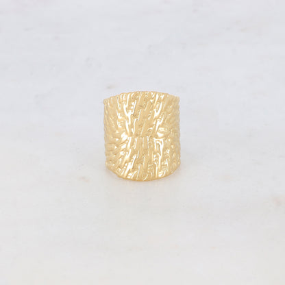 Bague 2 rangs avec pièce géométrique, motif graphique