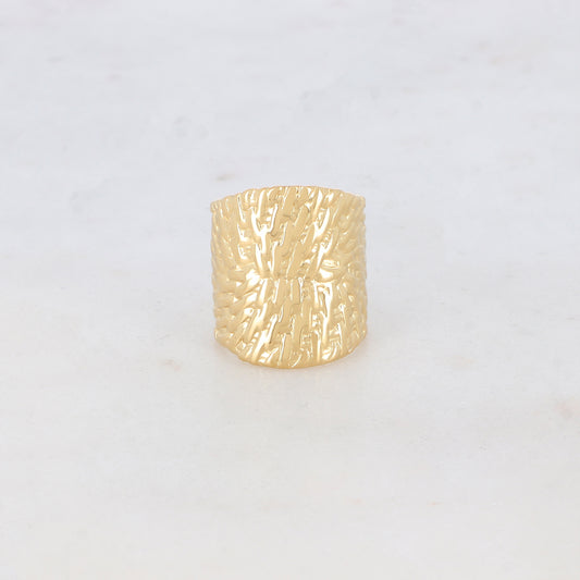 Bague 2 rangs avec pièce géométrique, motif graphique