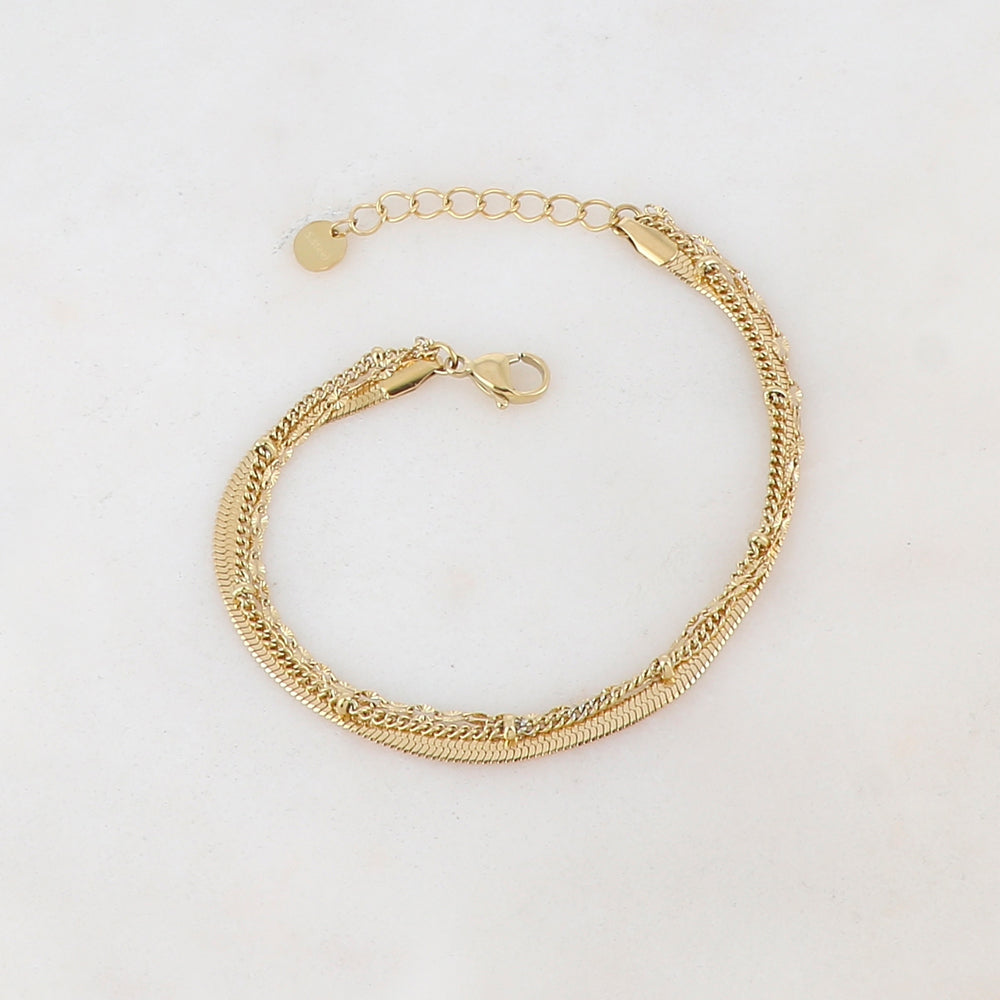 Bracelet 3 rangs avec maille miroir, émail