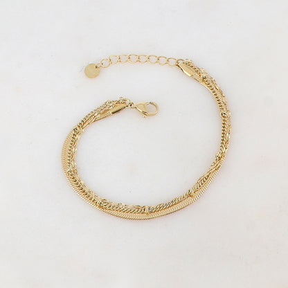 Bracelet 3 rangs avec maille miroir, émail