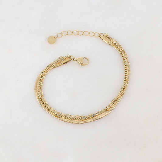 Bracelet 3 rangs avec maille miroir, émail