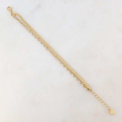 Bracelet 3 rangs avec maille miroir, émail