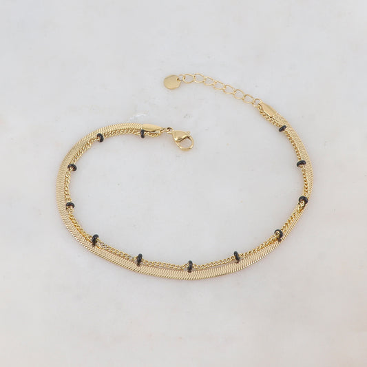 Chaîne de cheville avec maille miroir, émail (22.5+3CM)