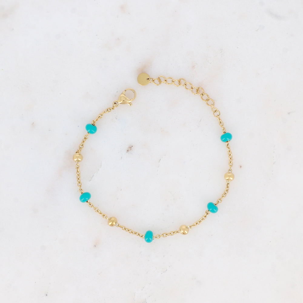 Bracelet avec petites boules et émail
