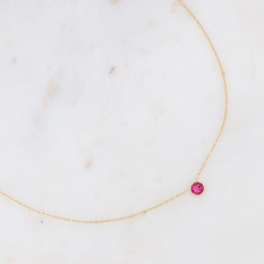 Collier orné de cristal de Swarovski® PP20 - Fuchsia