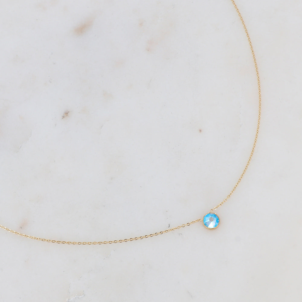 Collier orné de cristal de Swarovski® PP20 - Light sapphire shimmer