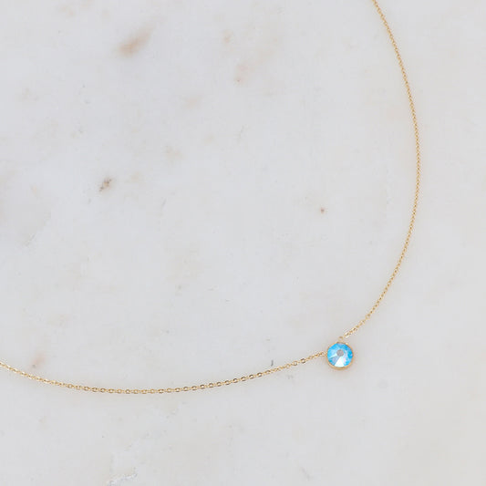 Collier orné de cristal de Swarovski® PP20 - Light sapphire shimmer
