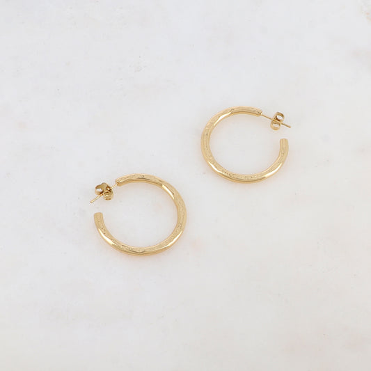 Créoles à puce martelées (3CM)