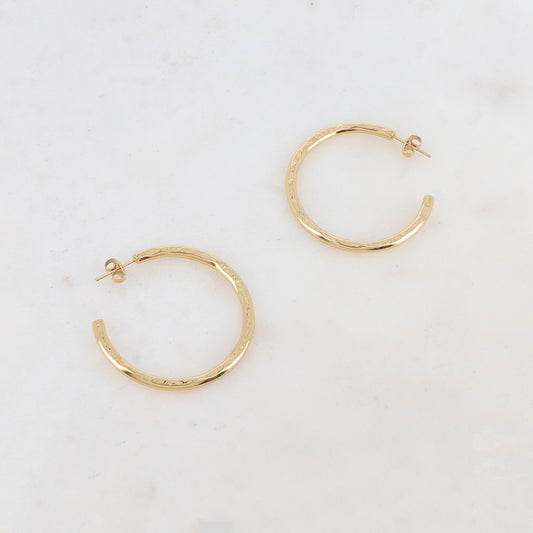 Créoles à puce martelées (4CM)