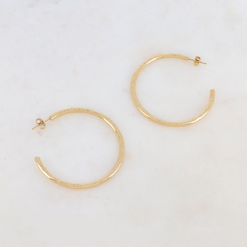 Créoles à puce martelées (5CM)