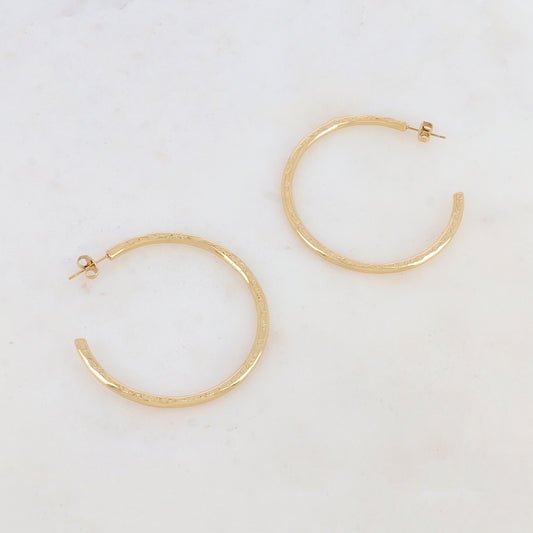 Créoles à puce martelées (5CM)
