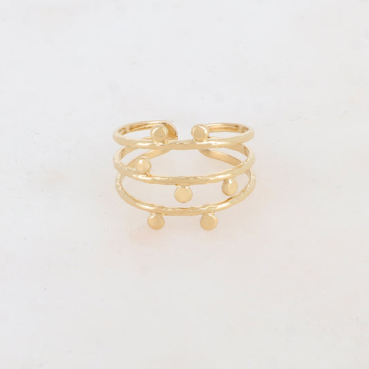 Bague 3 rangs avec 7 ronds