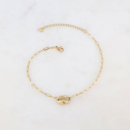 Chaîne de cheville en maille avec cauri (22.5+5CM)