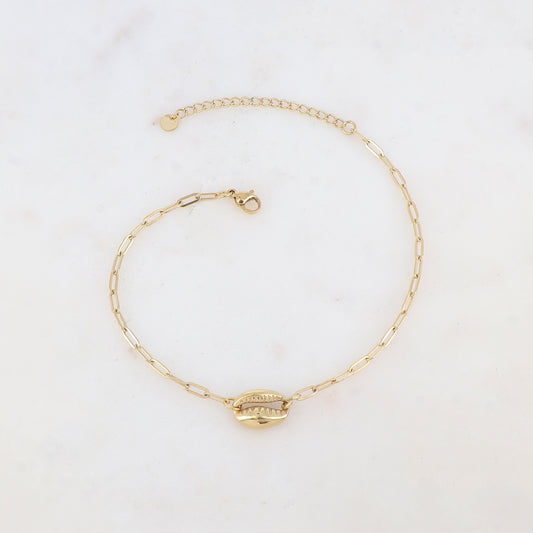 Chaîne de cheville en maille avec cauri (22.5+5CM)