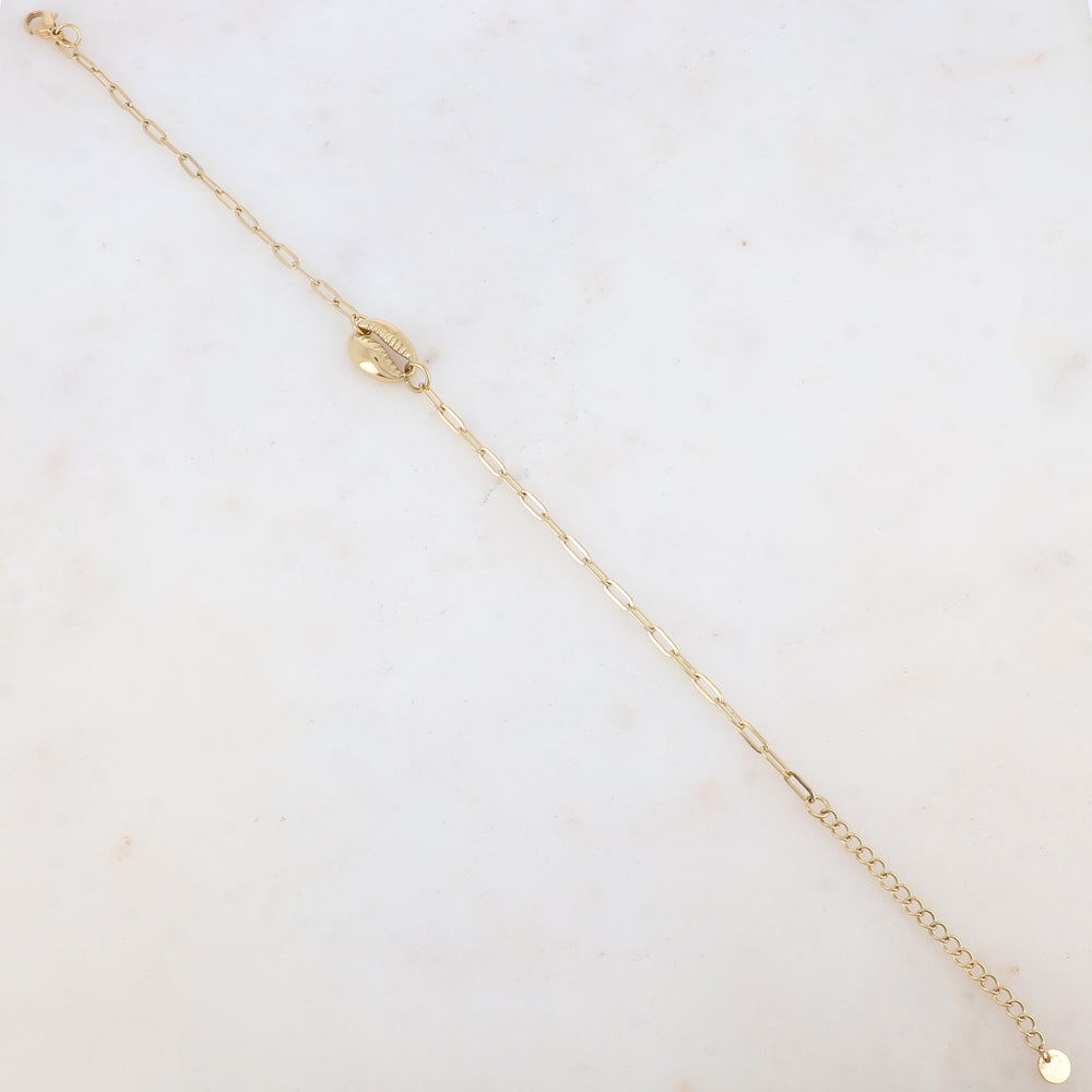 Chaîne de cheville en maille avec cauri (22.5+5CM)