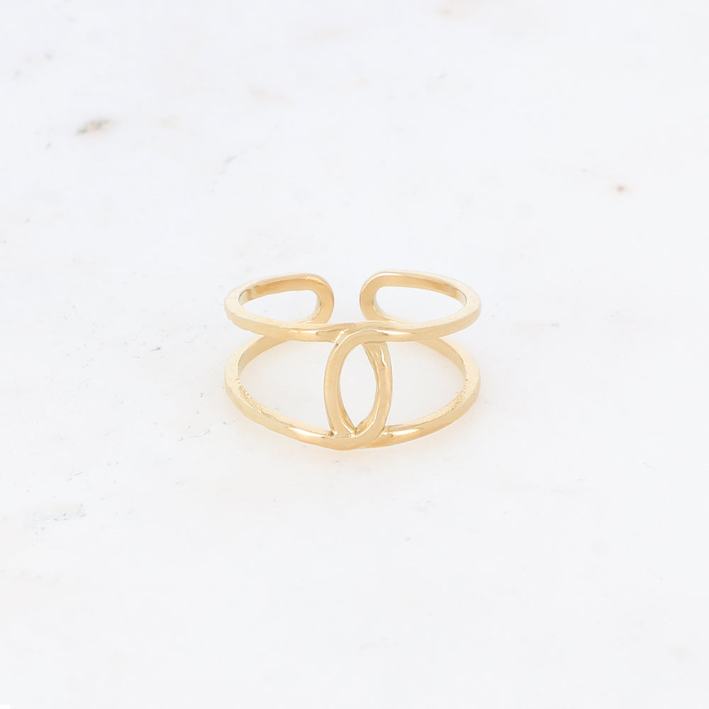Bague martelée avec forme amande