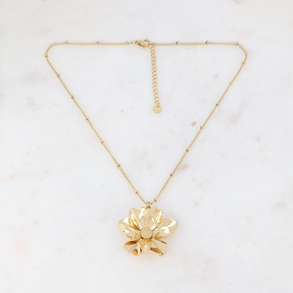 Collier avec fleur 40+5 cm