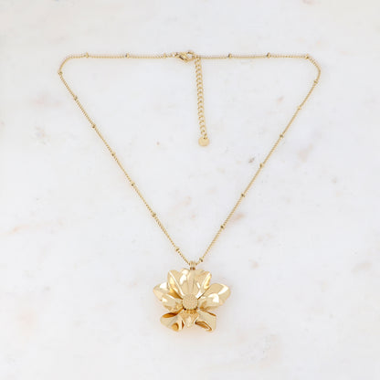 Collier avec fleur 40+5 cm