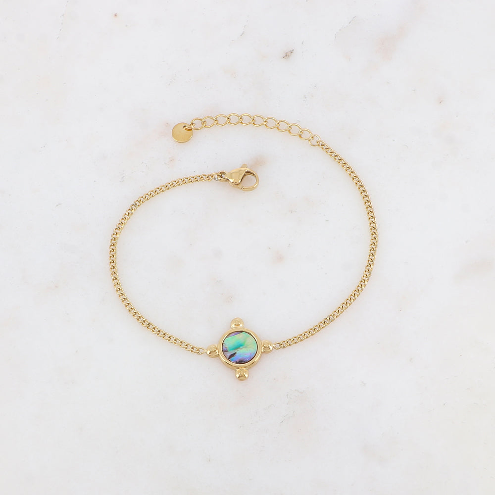 Bracelet avec pampille ornée de nacre, feuille de nacre