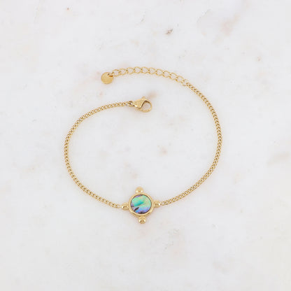 Bracelet avec pampille ornée de nacre, feuille de nacre