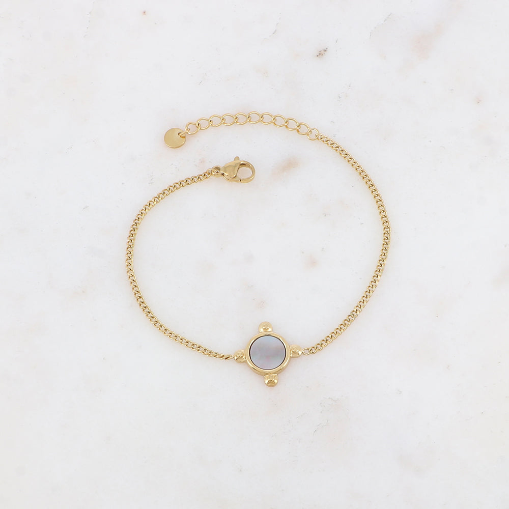 Bracelet avec pampille ornée de nacre, feuille de nacre
