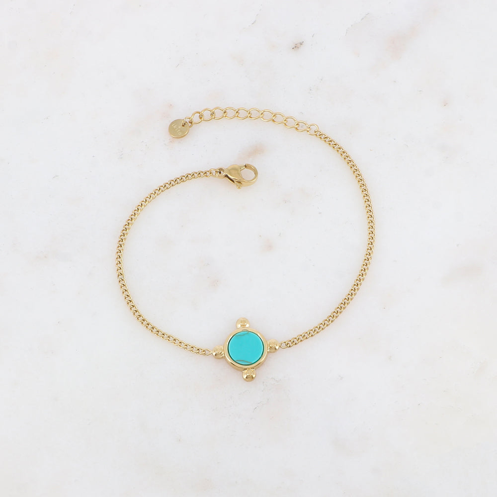 Bracelet avec pampille ornée de de pierre naturelle