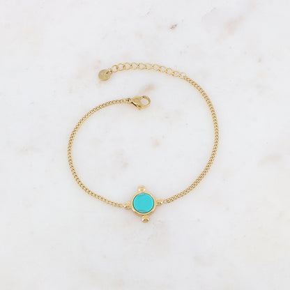 Bracelet avec pampille ornée de de pierre naturelle